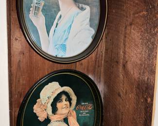 Coca Cola metal serving trays.