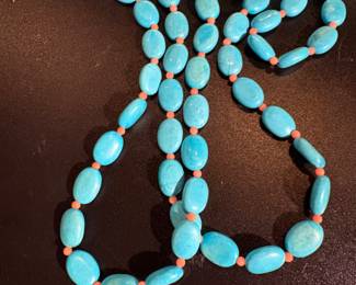 Turquoise/coral necklace