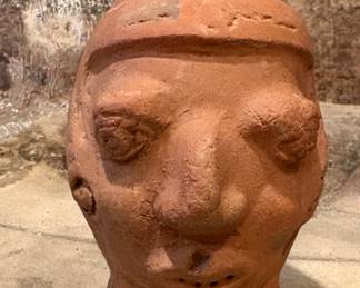 Tripodal Mexican/Central American (?) terracotta head