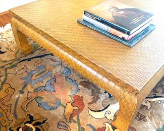 Baker raffia wrapped coffee table