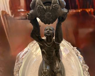 Old spelter lamp base