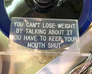 Helpful lucite kitchen sign!