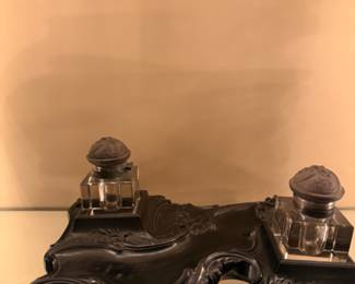 Resin/glass double inkwell