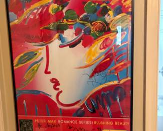 Signed Peter Max exhibition poster.