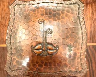 Antique copper inkwell