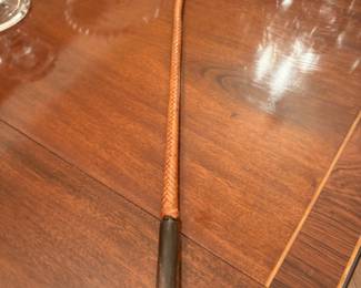 Vintage woven leather/carved horn riding crop