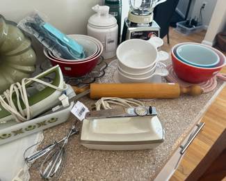 Fire King Loaf Pan, Mixing Bowl