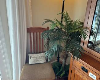 Chair, Floor Lamp, Plants 