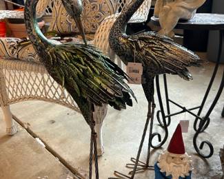 Metal Crane Bird Pair