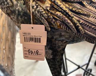 Metal Crane Bird Pair