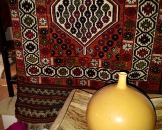 Hand woven, hand made, wool Oriental carpet from the Baluch tribe 