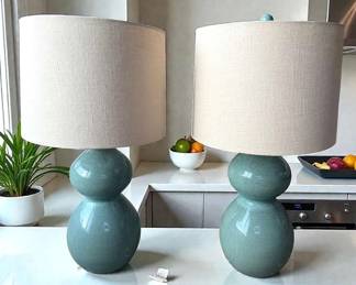 Pair of Double Gourd Table Lamps