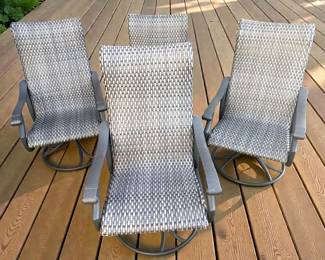 Four Patio Swivel Chairs