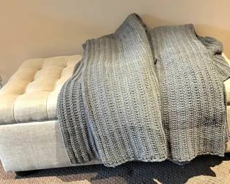 Tufted Bench And 4 Threshold Throw Blankets
