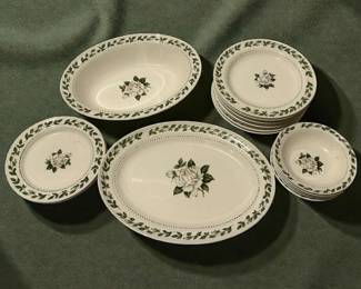 Superior Hall Quality Dinnerware in the Cameo Rose pattern 