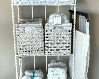 Metal Shelf And Cotton Towels