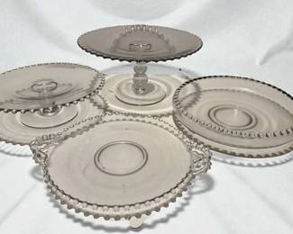 Five Imperial Glass Candlewick Serving Pieces