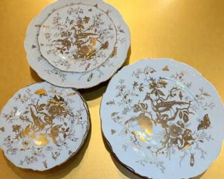 Coalport Cairo Gold on White Service For Eight 