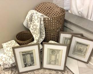 Decorative Bath Towels And Framed Art