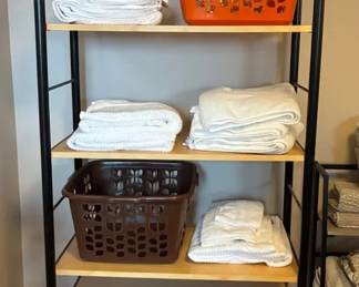 Storage Shelf And Cotton Bath Towels