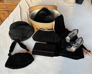 Vintage Velvet Purses And Wrap