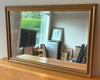 Gold Framed Beveled Mirror
