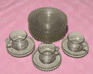 Imperial Glass Candlewick 12 Plates  3 Teacups
