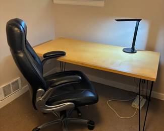 Hairpin Leg Work Table And Desk Chair