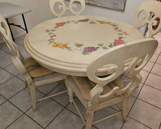 Country style solid wood round table and four shares $220 firm