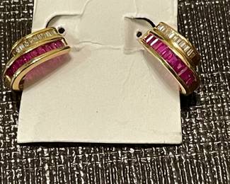 Gold diamond and rubys earrings just a sample of what’s here