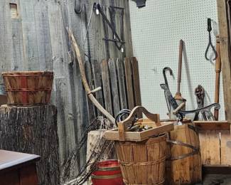 Cast iron tools and cookware, barrels