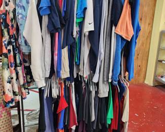 Vintage clothing and rack