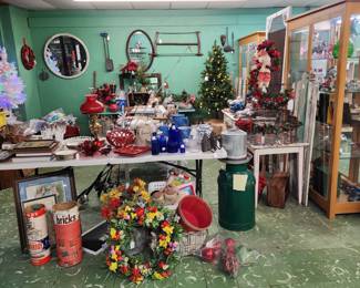 Milk cans, oil lamps, mirrors, tools