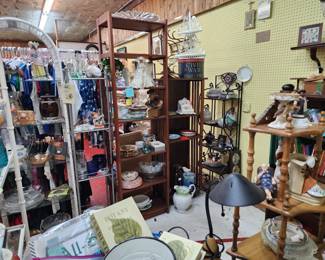 Display shelving, lamps, home decor