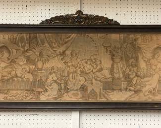 Large tapestry in antique frame