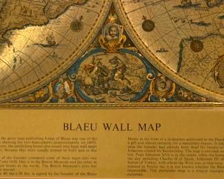 BLUE WALL MAP FRAMED