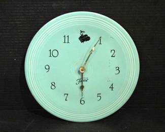 Vintage Fiesta Homer Laughlin Sea Mist 60th Anniversary Wall Clock Plate 10"
This item can be shipped.