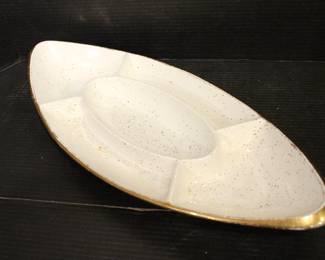 MCM HUGE Ceramic Cream Gold Speckled Multi-Chamber Serving Platter 50-60s, 20" x 9"
This item can be shipped.