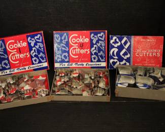 3 boxes of 1950s cookie cut outs, these items can be shipped.