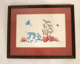 A fine art print of the artwork for the children's book Echogee: The Little Blue Deer by Acee Blue Eagle, 12" x 15". This item can be shipped.