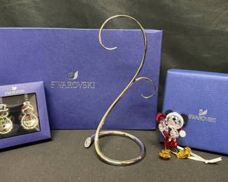 SH245Swarovski Ornaments Gingerbread Snowman, Mickey Mouse and Home