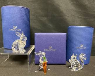 SH198Swarovski Panda, Koala, Hedgehog And Bear With Honey Pot