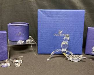 SH200Swarovski Ducks, Baby Tortoise, Cockatoos And Blue Jay 