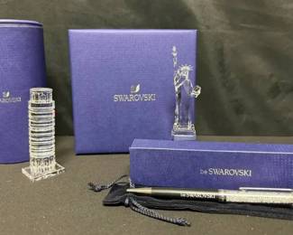SH229Swarovski Tower of Pisa, Statue Of Liberty And Be Swarovski Pen