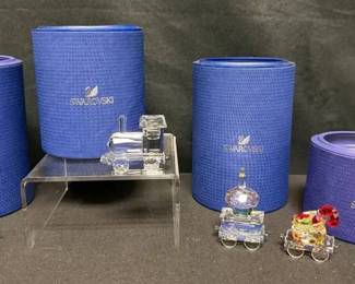 SH230Swarovski Cupcake Wagon, Locomotive, Christmas Tree Wagon And Santas Gift Bag Wagon 