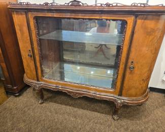 Louis XVI China cabinet w/sliding doors.