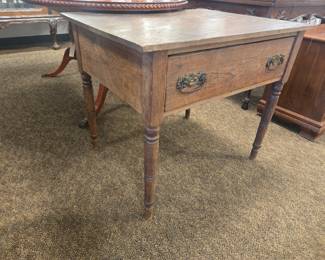 Early primitive work table w/drawer.
