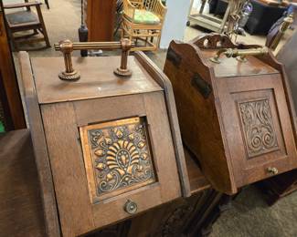 Early coal hods w/copper inserts.