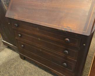 Early slant top secretary desk. dovetailed construction.