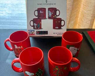 Waechtersback Snoopy / Peanuts Christmas Mugs w/Box